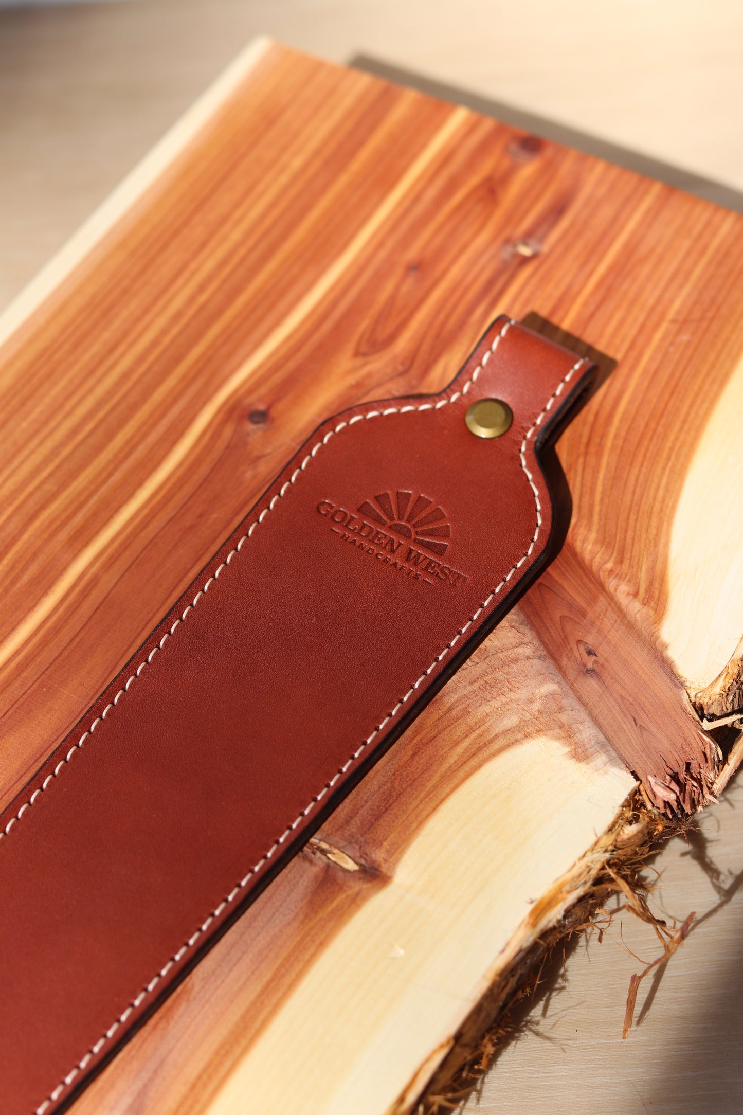 Rifle Sling - Medium Brown EB with Cream Thread