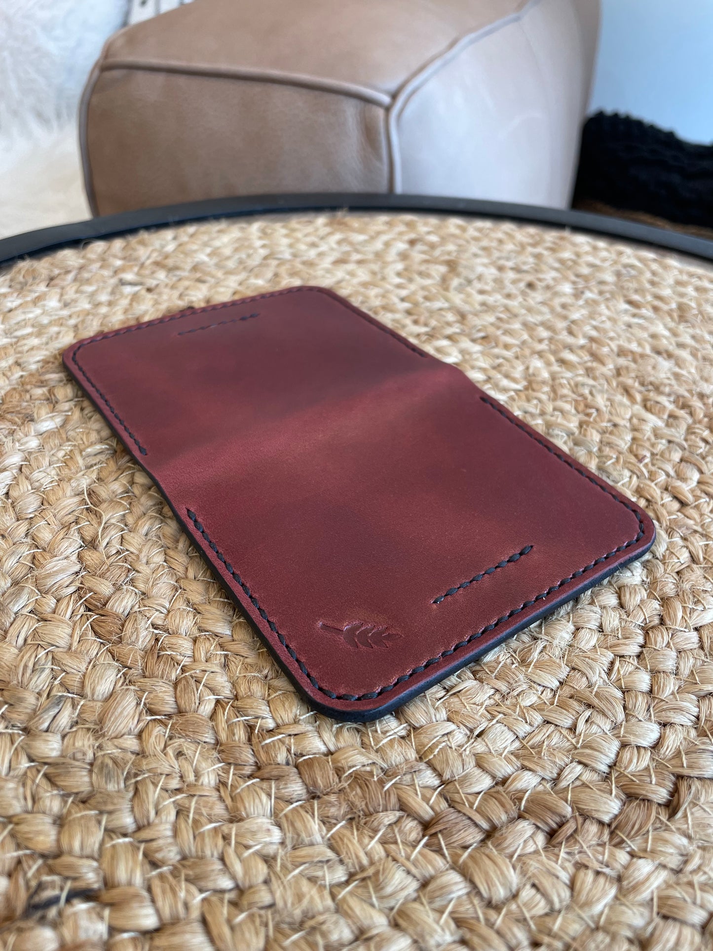 Burgandy & Black (TH) v1 Front Pocket Card Wallet