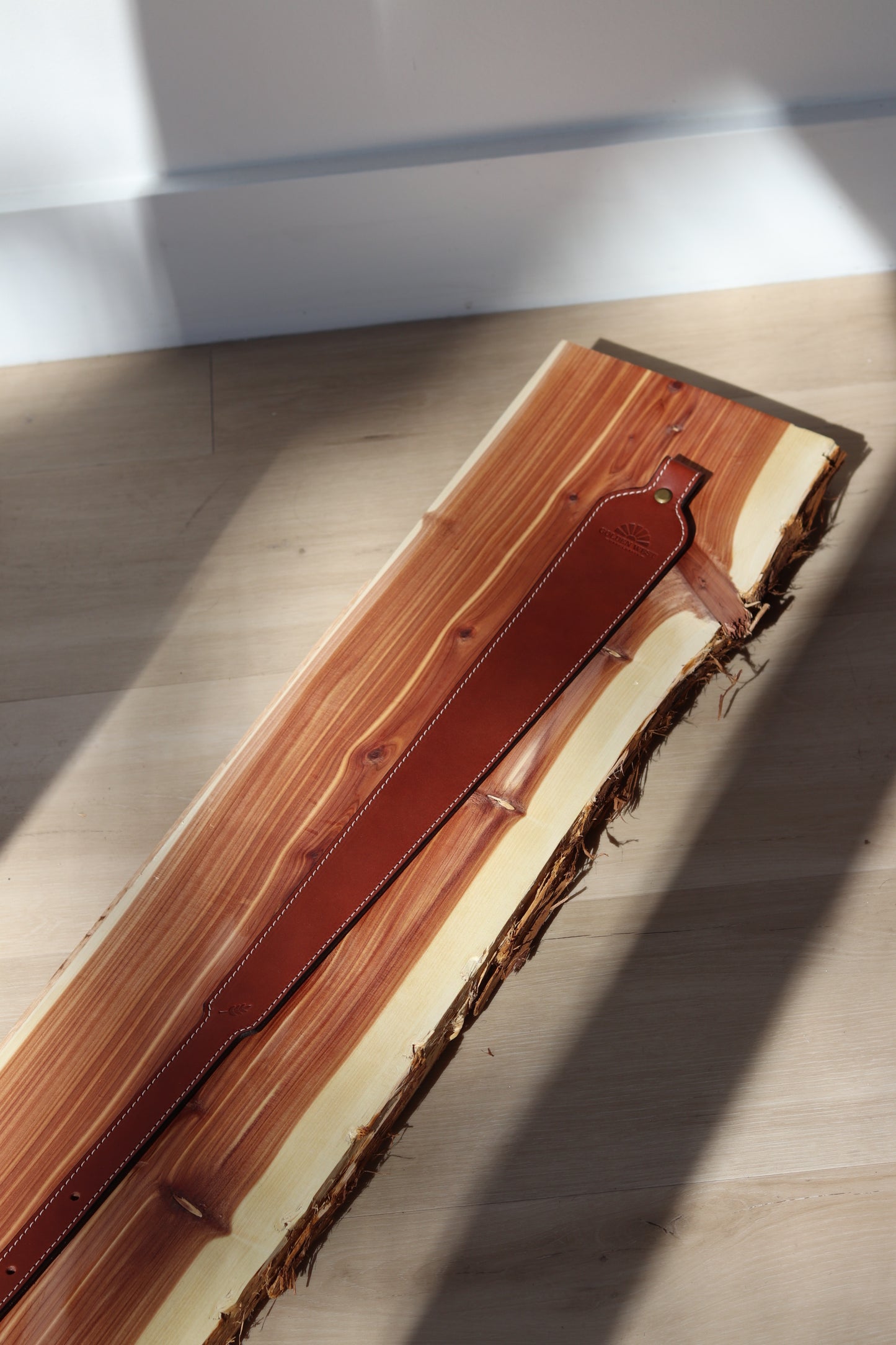 Rifle Sling - Medium Brown EB with Cream Thread