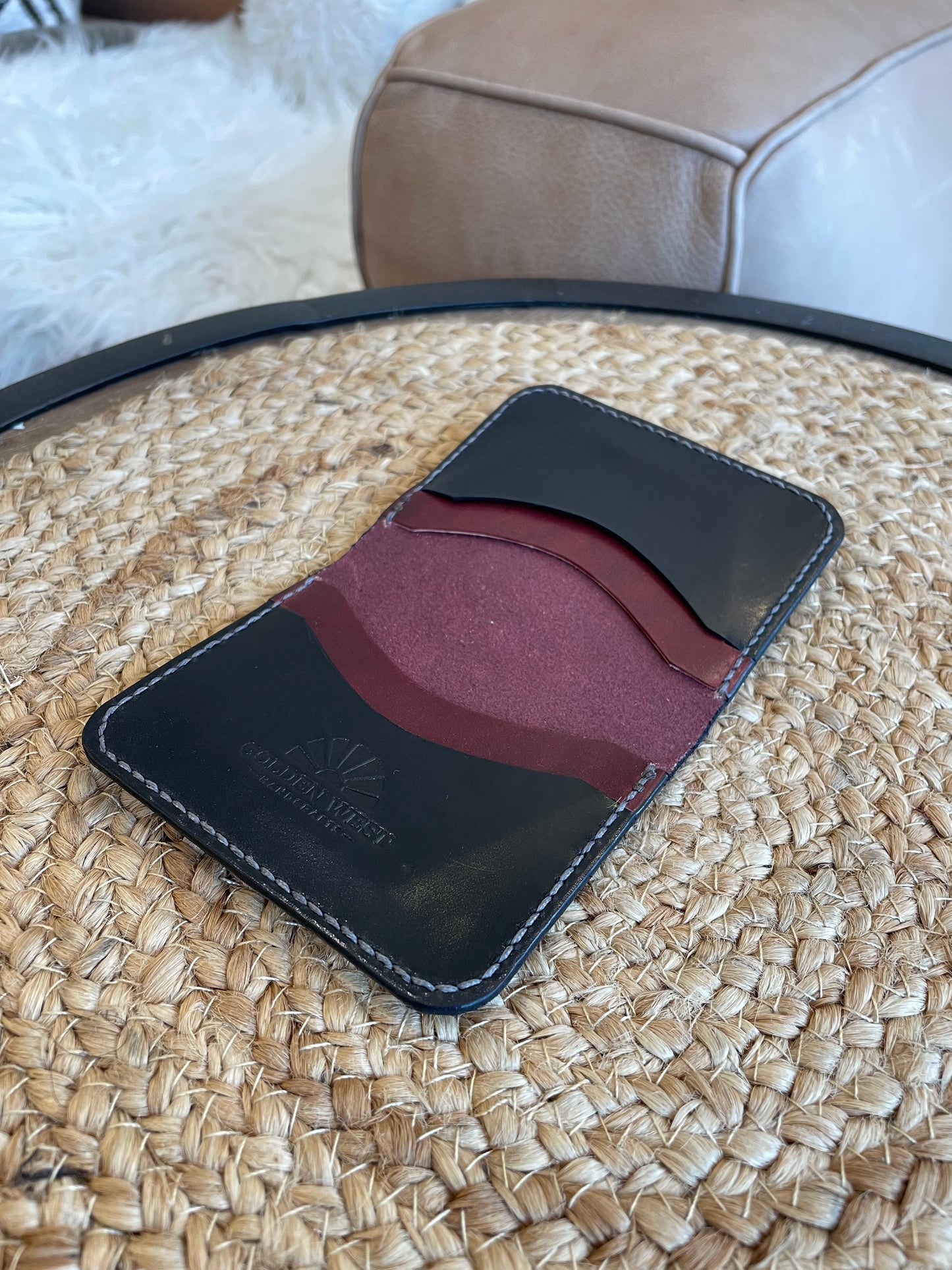 Burgandy & Black (TH) v2 Front Pocket Card Wallet