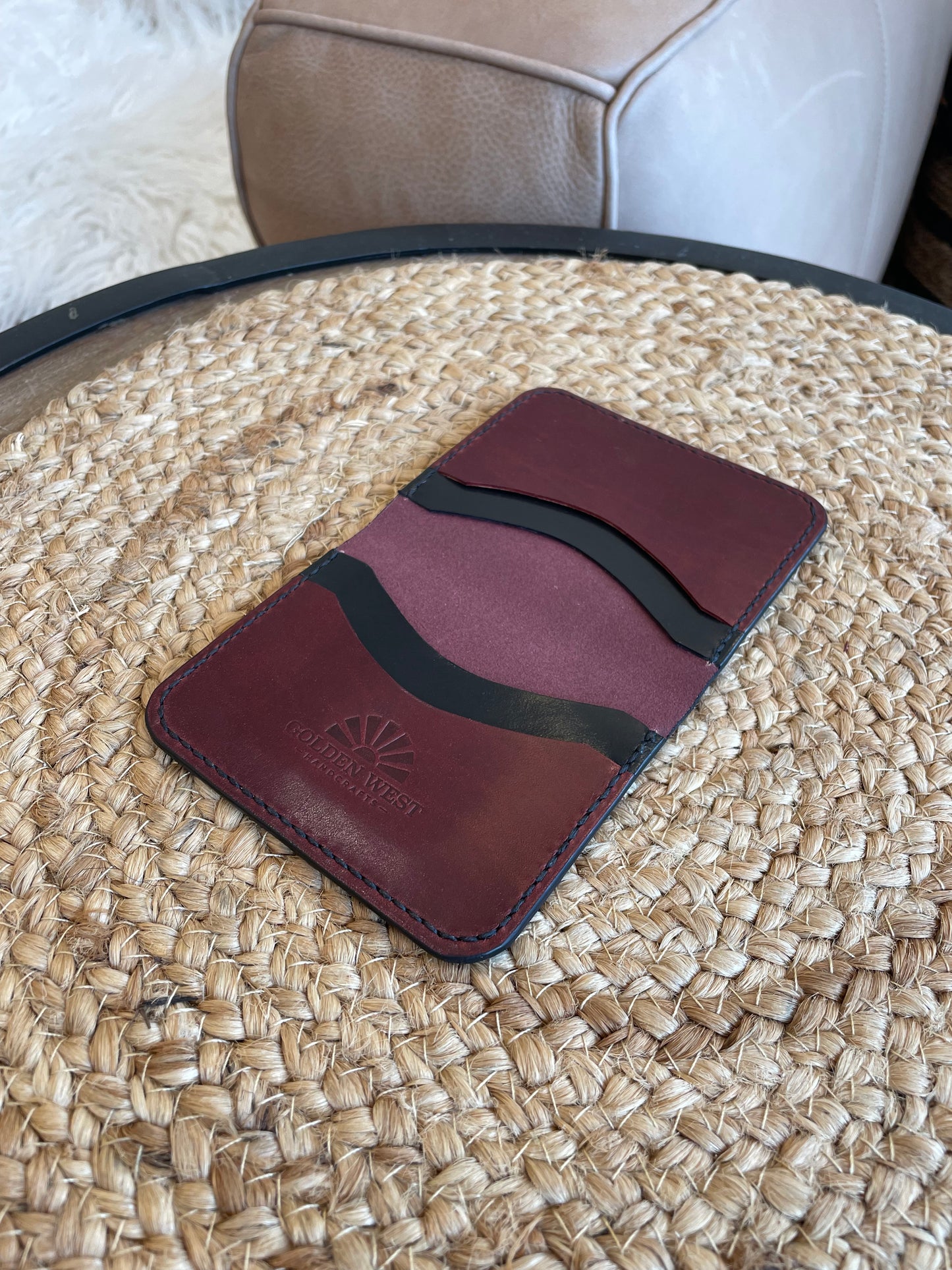 Burgandy & Black (TH) v1 Front Pocket Card Wallet