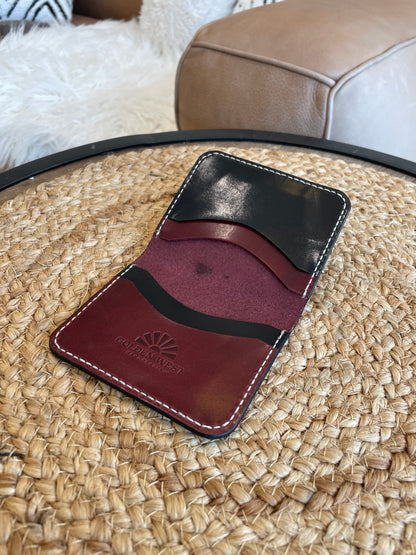 Burgandy & Black (TH) v3 Front Pocket Card Wallet