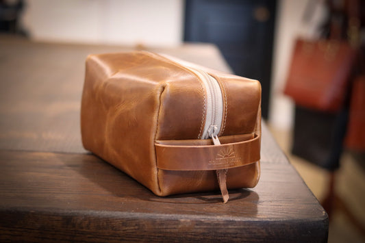 Handmade Leather Dopp Kit (Shaving Kit)