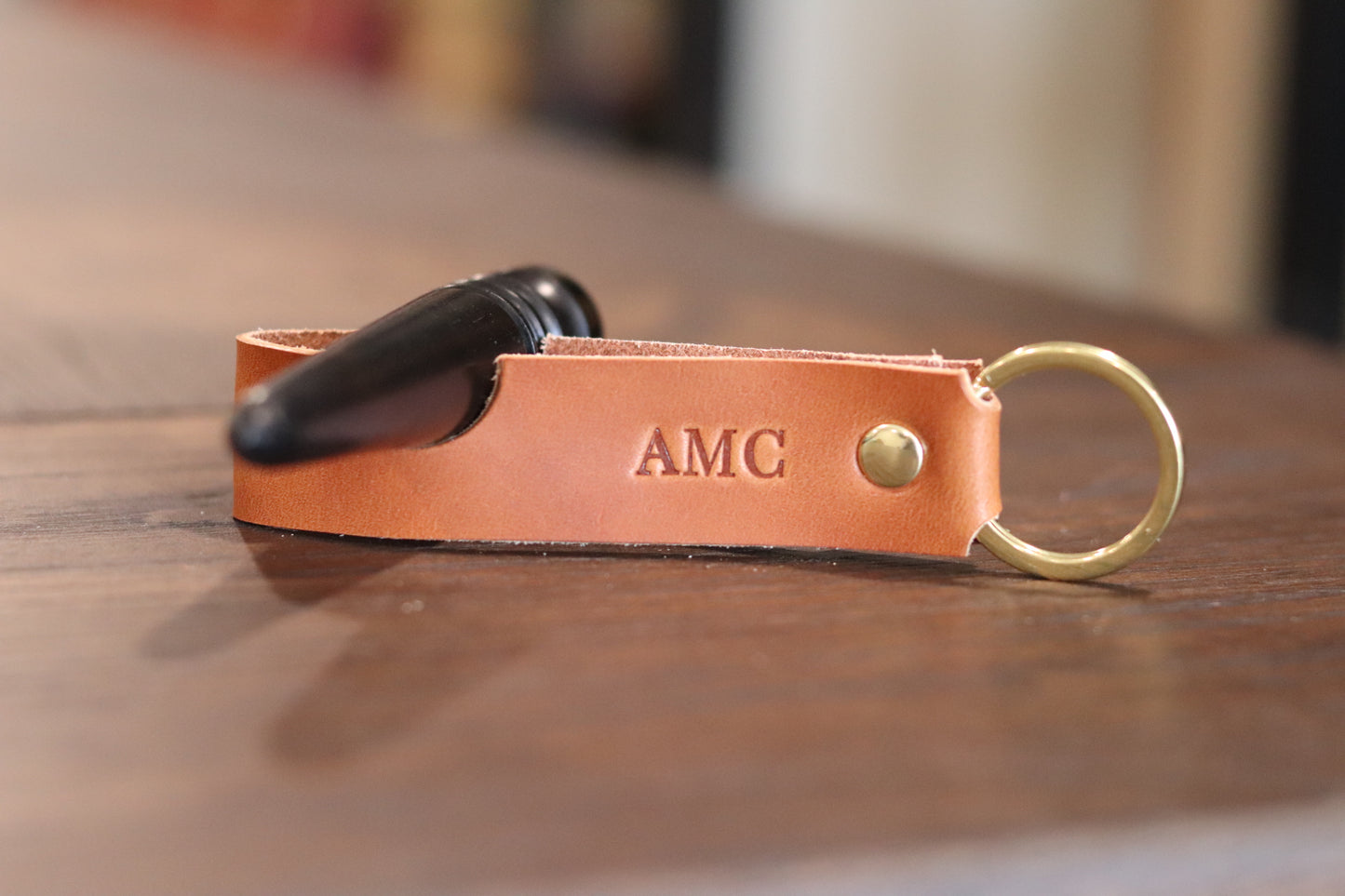 Handmade Leather Cigar Holder Keychain