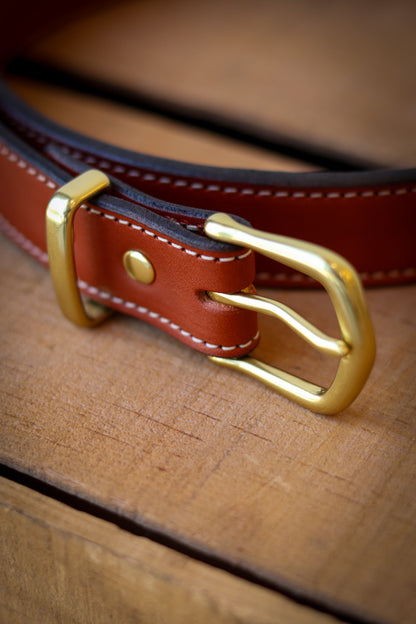 Custom Lined Leather Dress Belt - 1.25 Inch