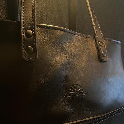 Blacked Out Handcrafted Mid-Size Market Tote