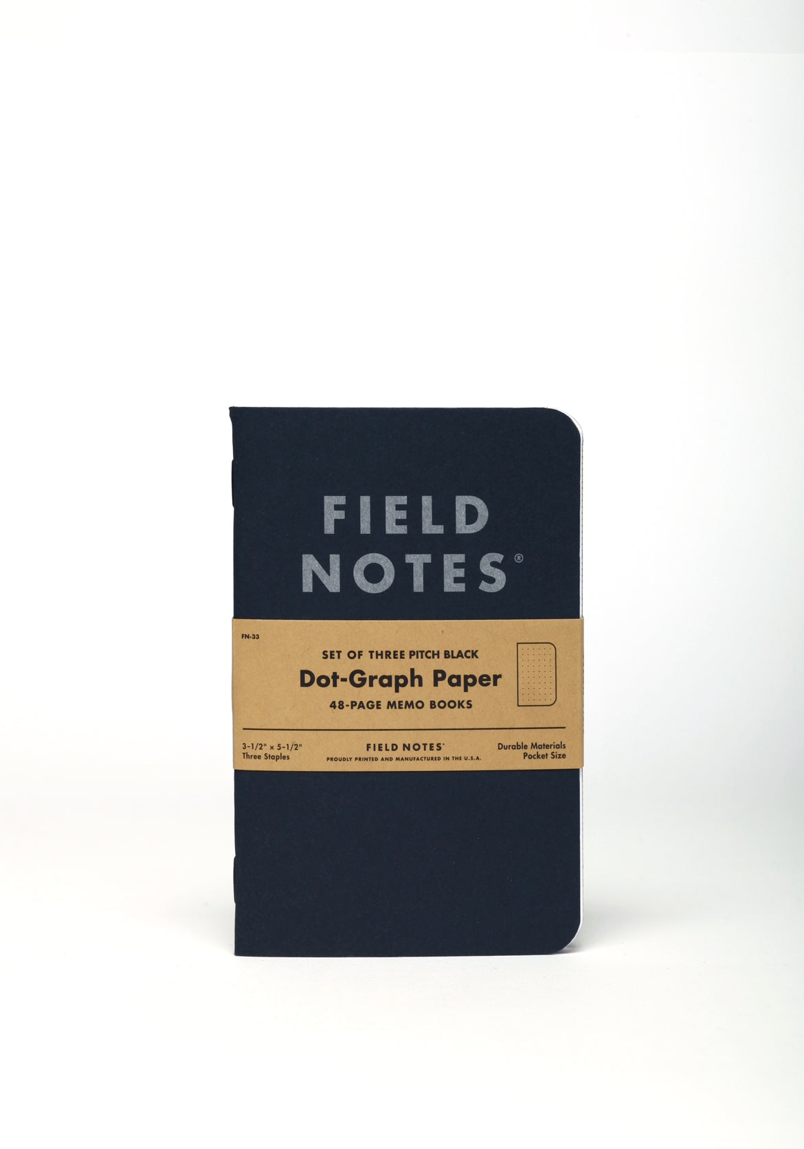 3 Pack - PITCH BLACK MEMO BOOK (Dot Graph)