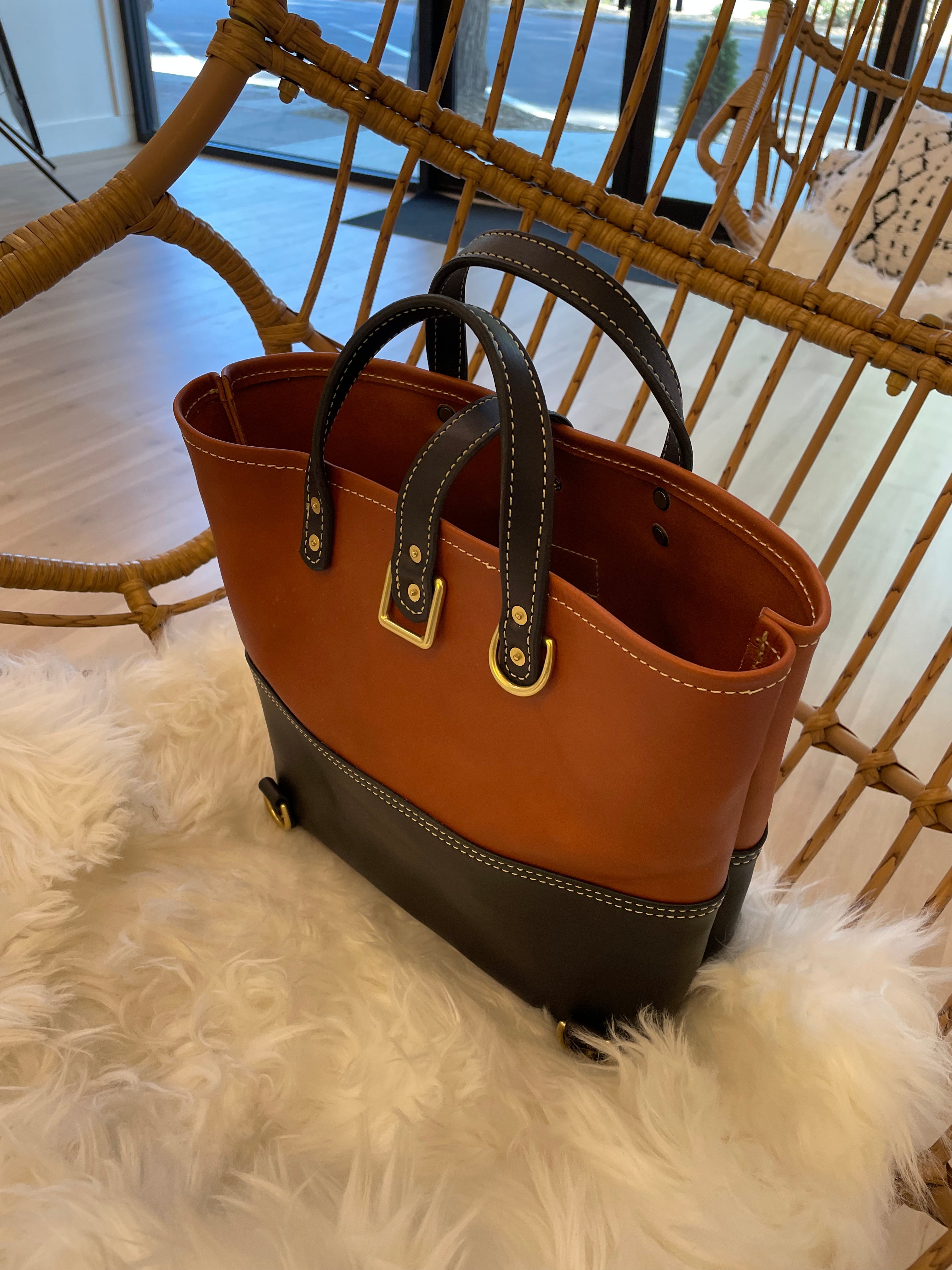 Handcrafted Mid-Size Convertible Market Tote Backpack/Shoulder/Handle
